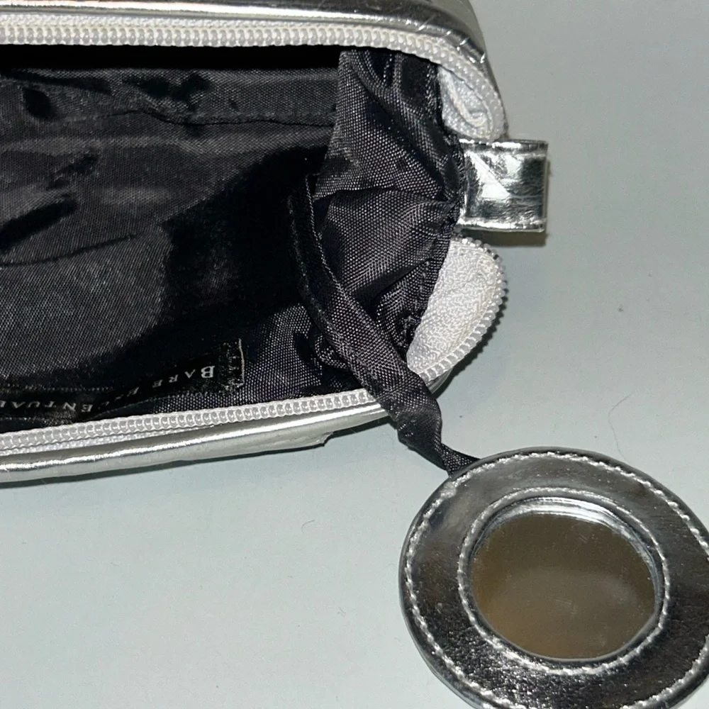Pre loved bare escentuals metallic silver cosmetic bag